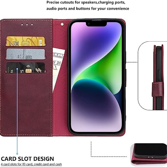 NEW iPhone 14 Plus Wallet Case With Card Holder - Picture 5 of 12